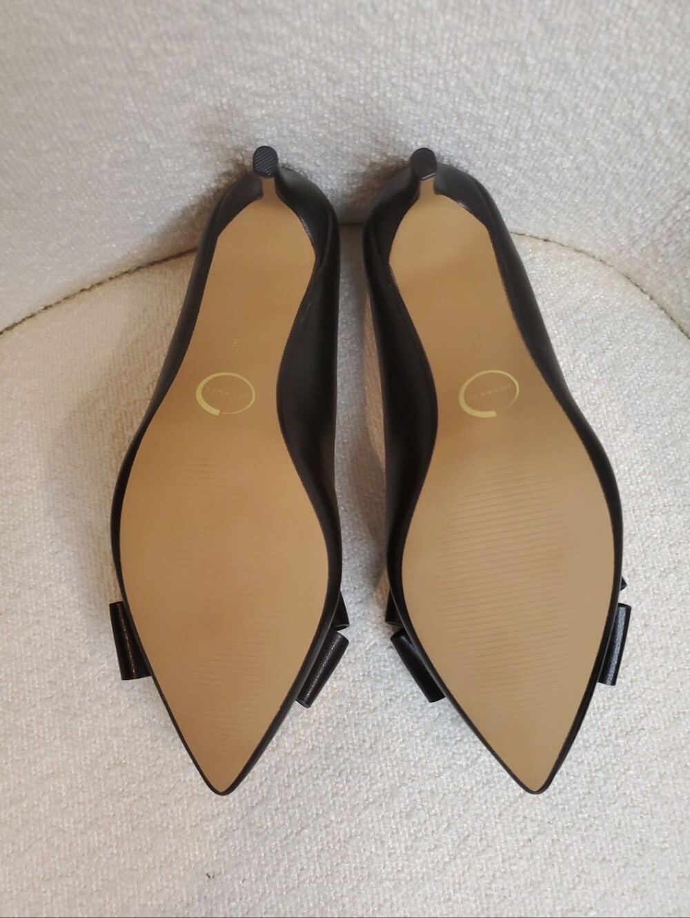 New Journee Crystol Classic Black Bow Pointed-Toe Pumps - Women Size 9WD - Picture 5 of 7